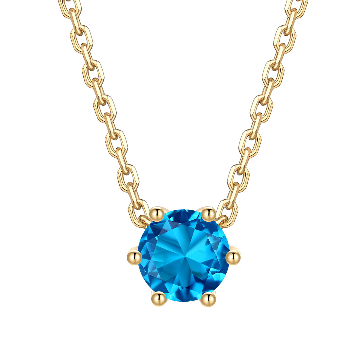 Round Cut December Birthstone Necklace on a white background