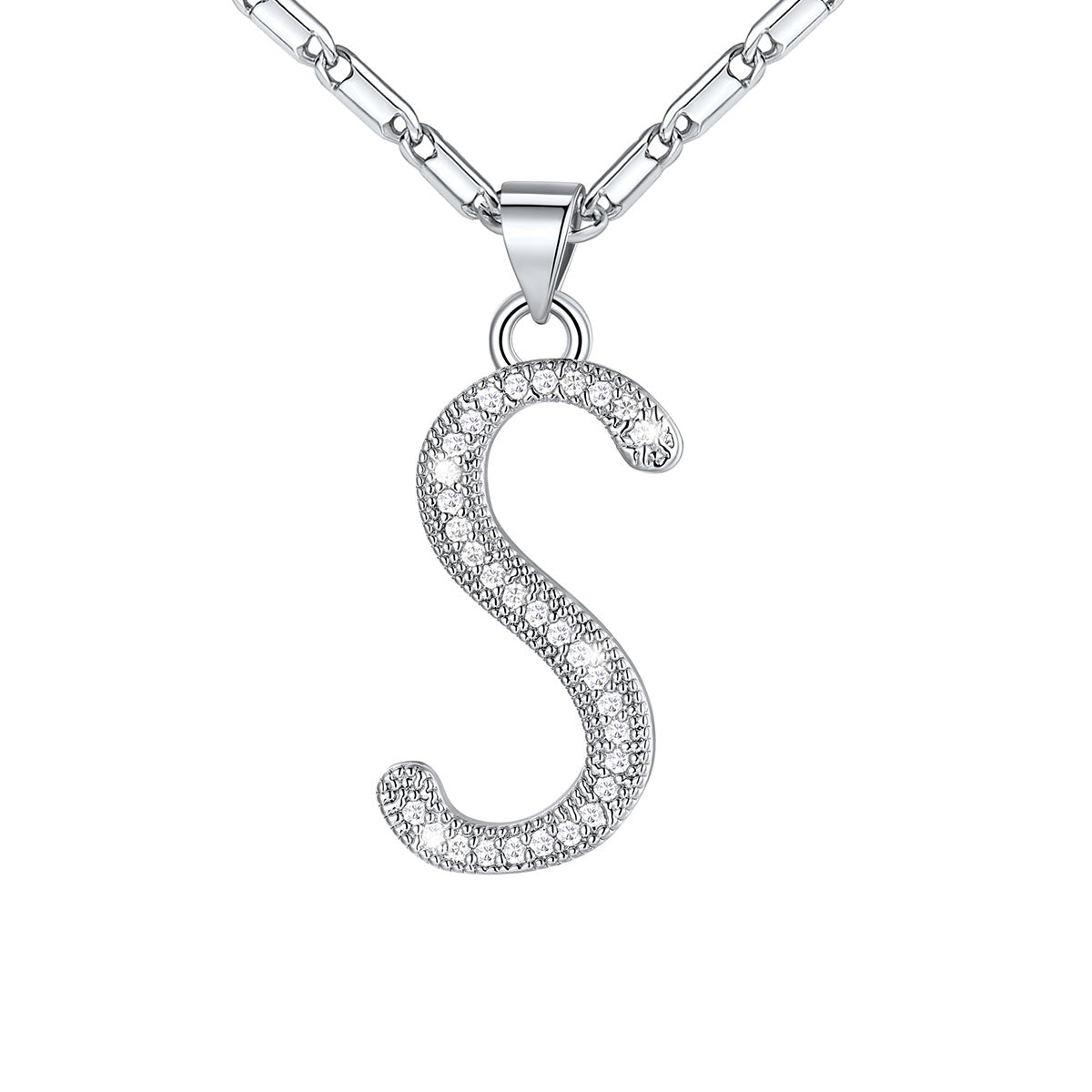 Dainty Cubic Zirconia Initial Necklace for Women
