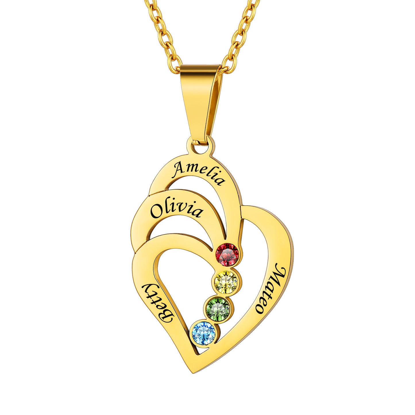 4 Birthstone Necklace