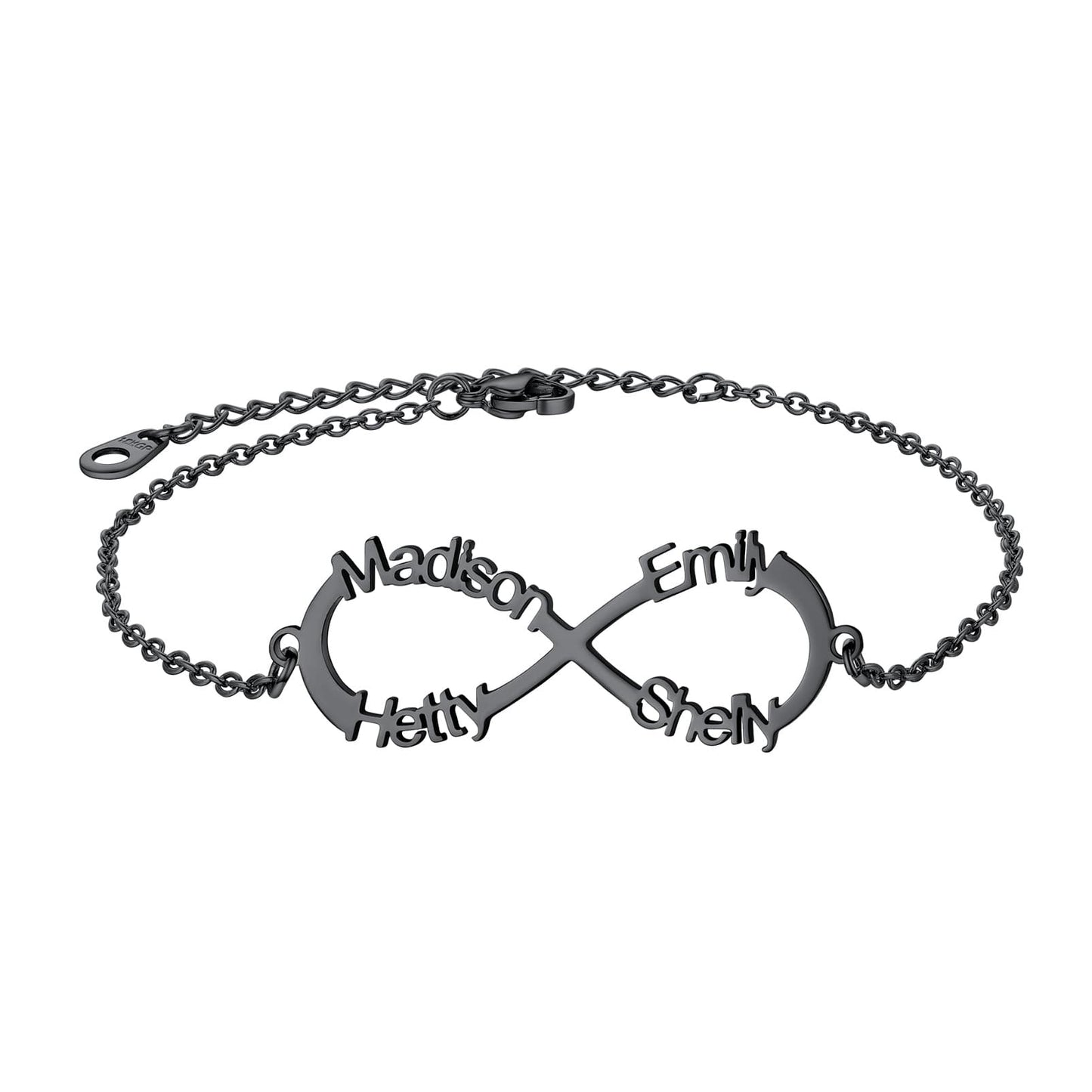 4 Names Ankle Bracelet Black