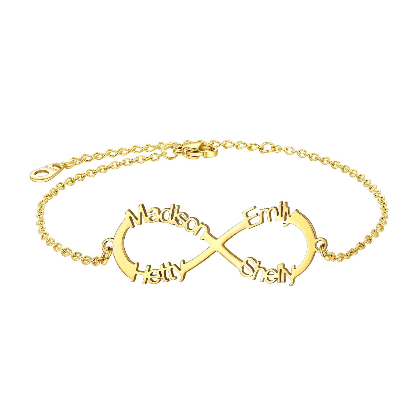 4 Names Ankle Bracelet Gold