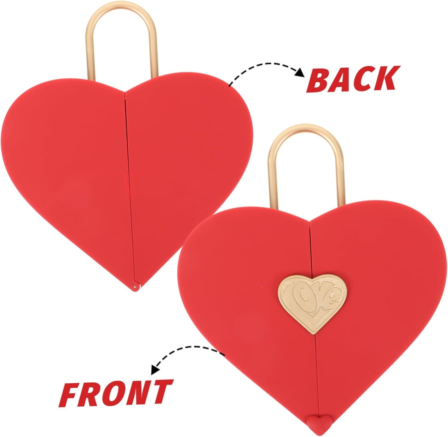 Concentric Lock Love Heart Red Jewelry Box Detail