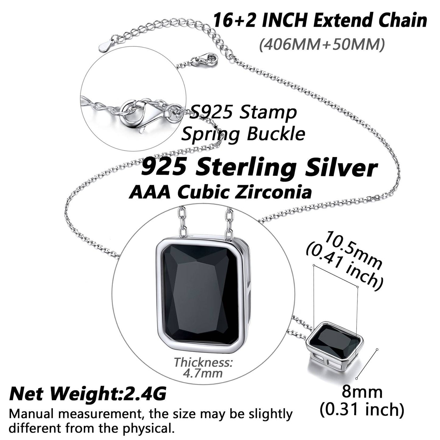 925-sterling-silver-cubic-zirconia-necklace Dimension, Hypoallergenic