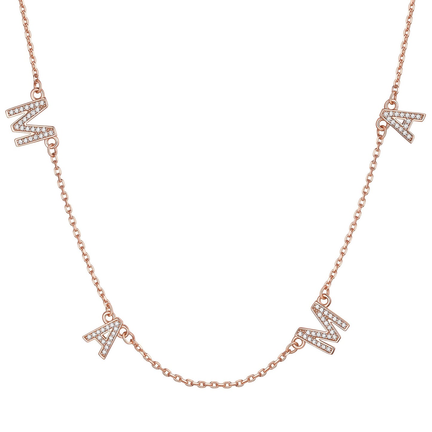 925 Sterling Silver Mama Necklaces for Women Rose Gold Plated