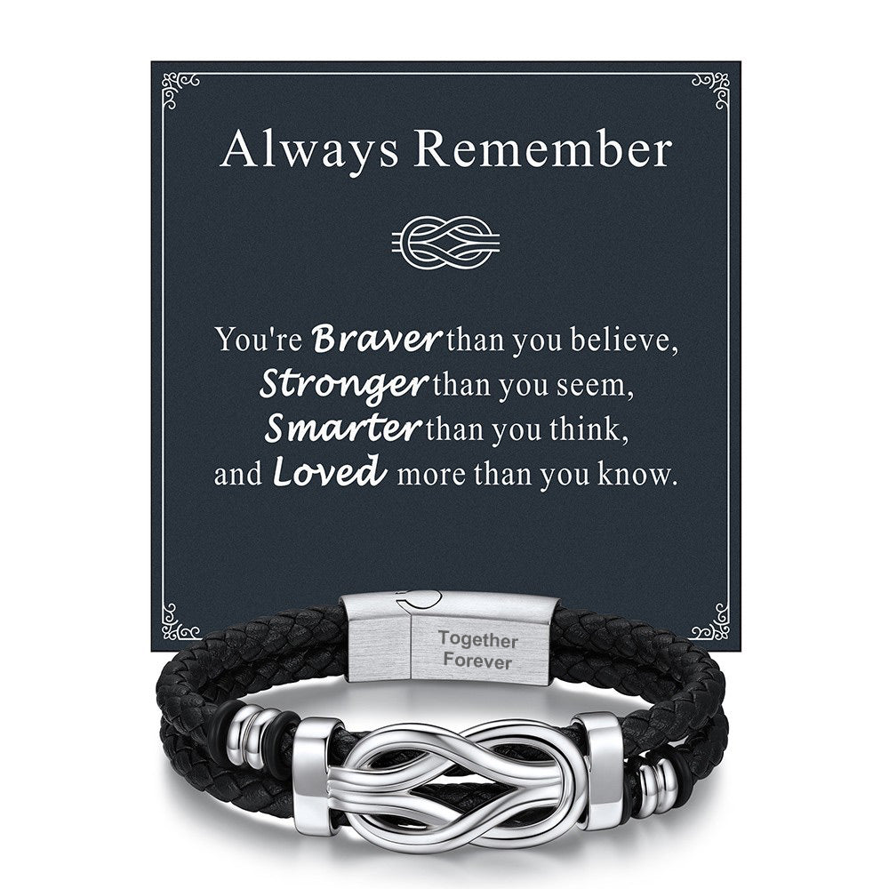 Always Remember leather Braclet with greeting card