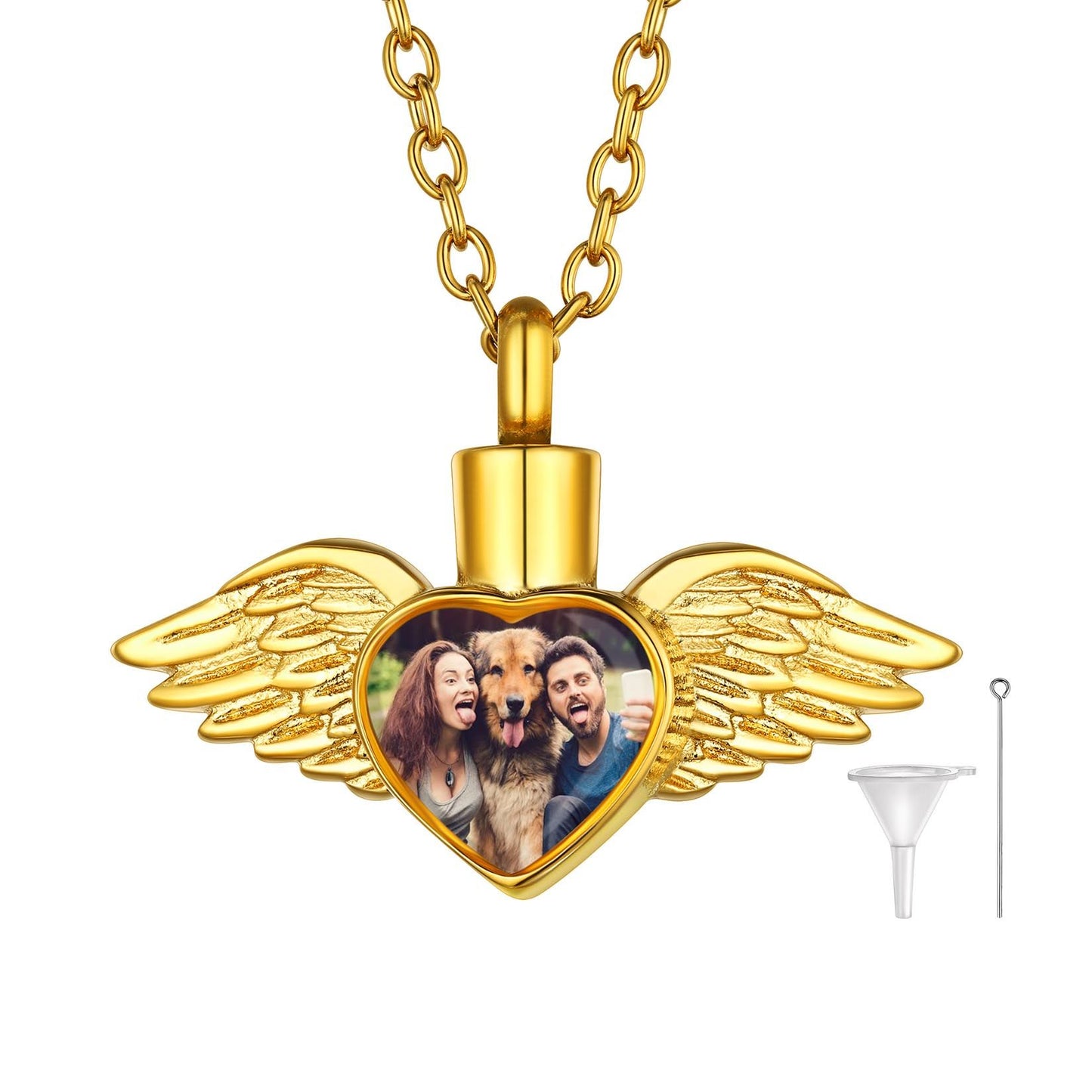 Angel Wing Photo Urn Necklace for Ash GP50447
