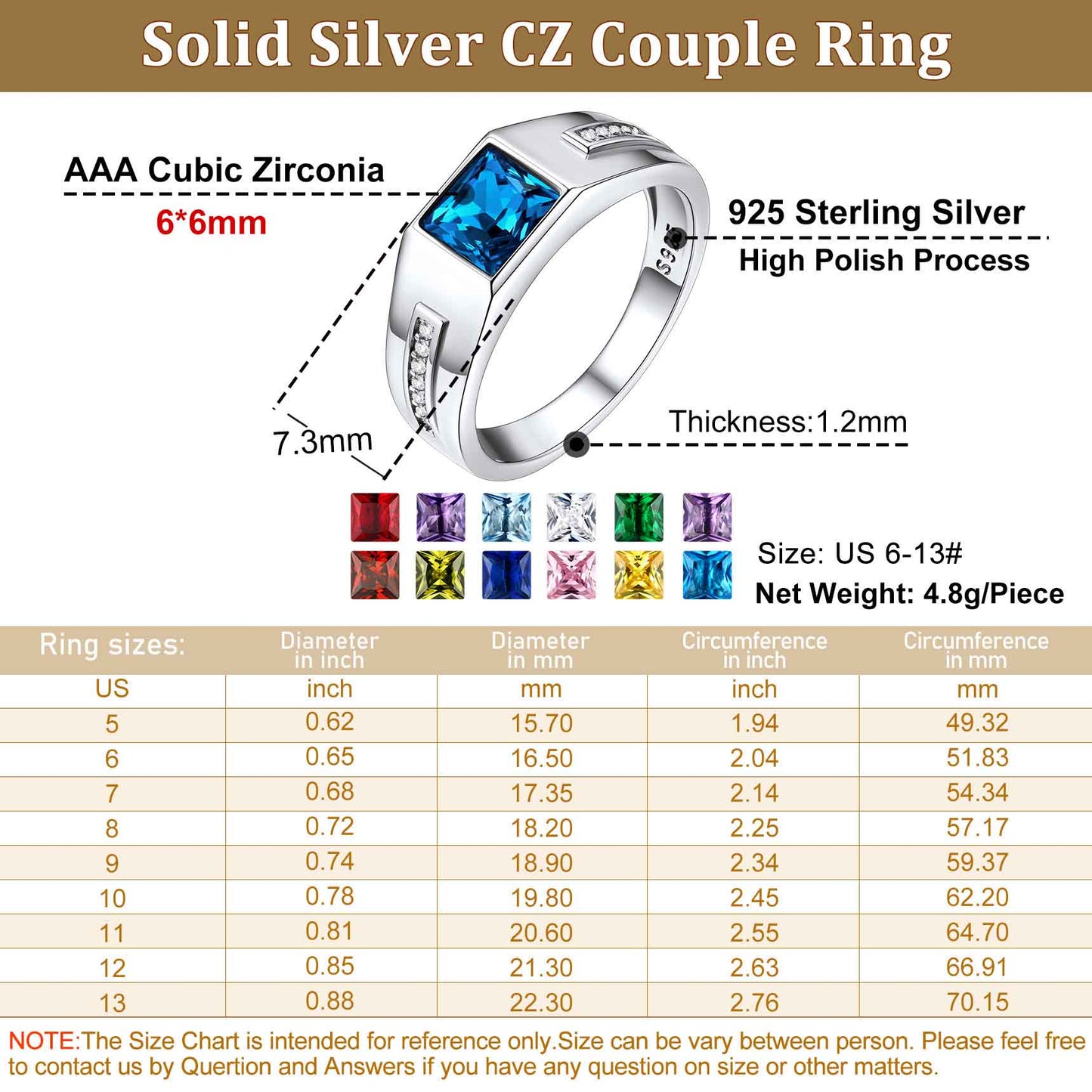 Sterling Silver Signet Band Ring for Men