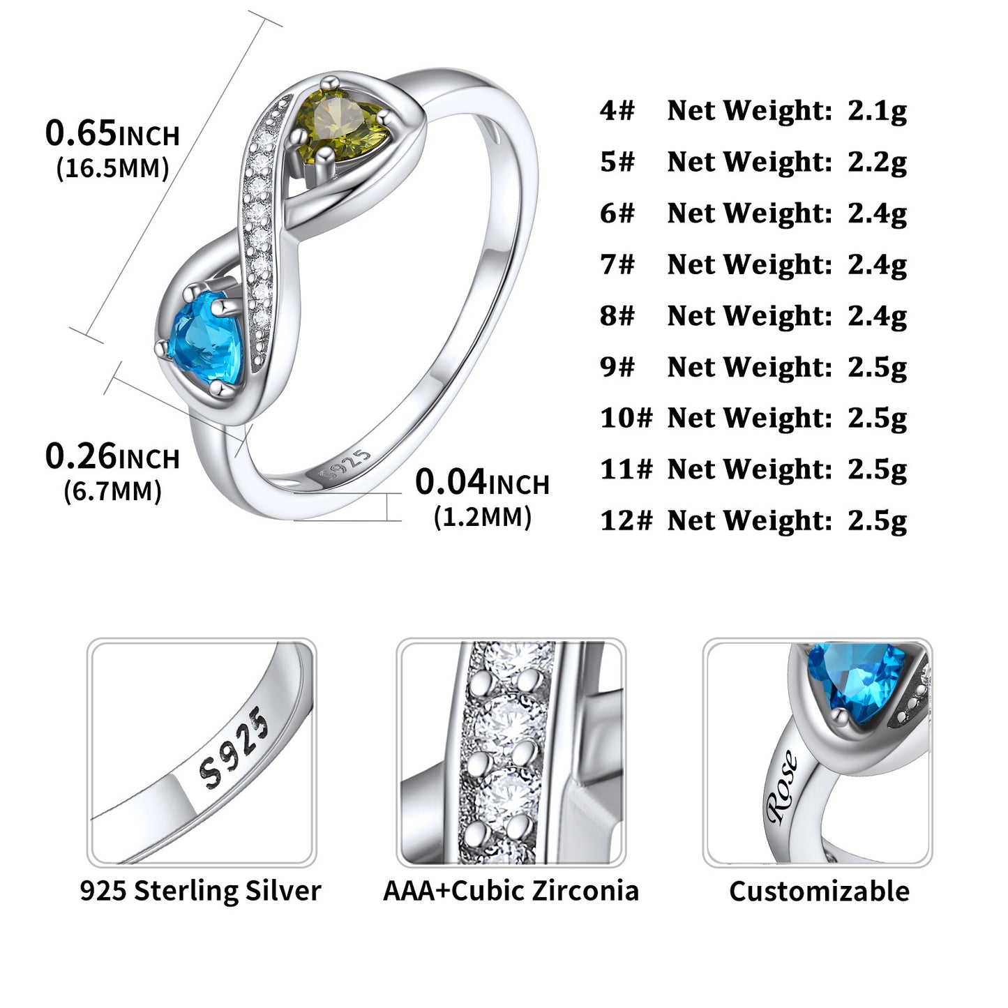 Birthstone Infinity Ring
