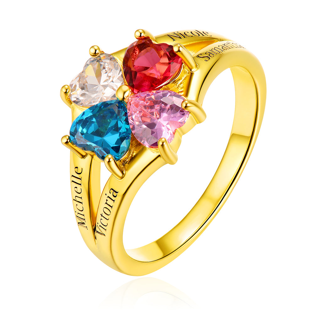 Birthstone Rings For Women Gold on a white background