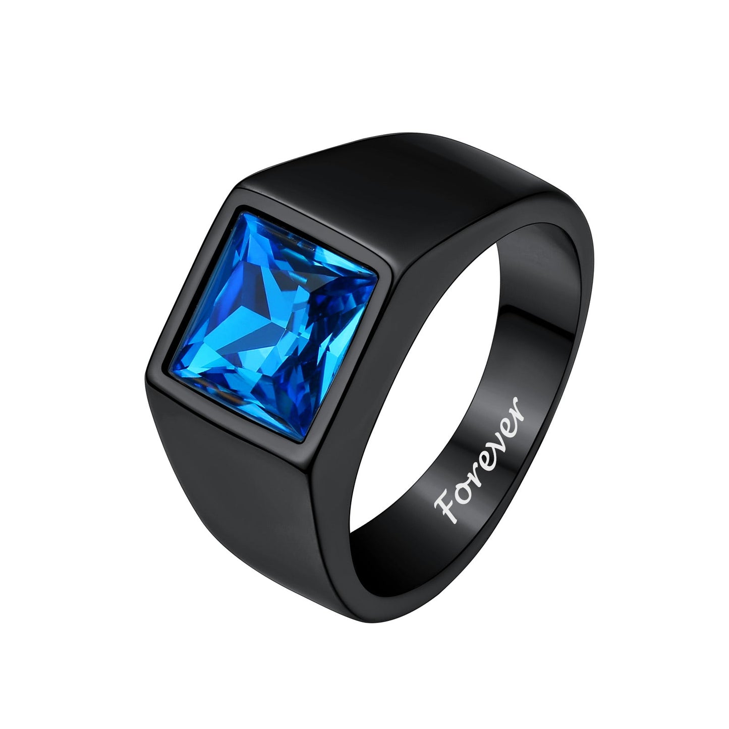 Mens Birthstone Ring Black