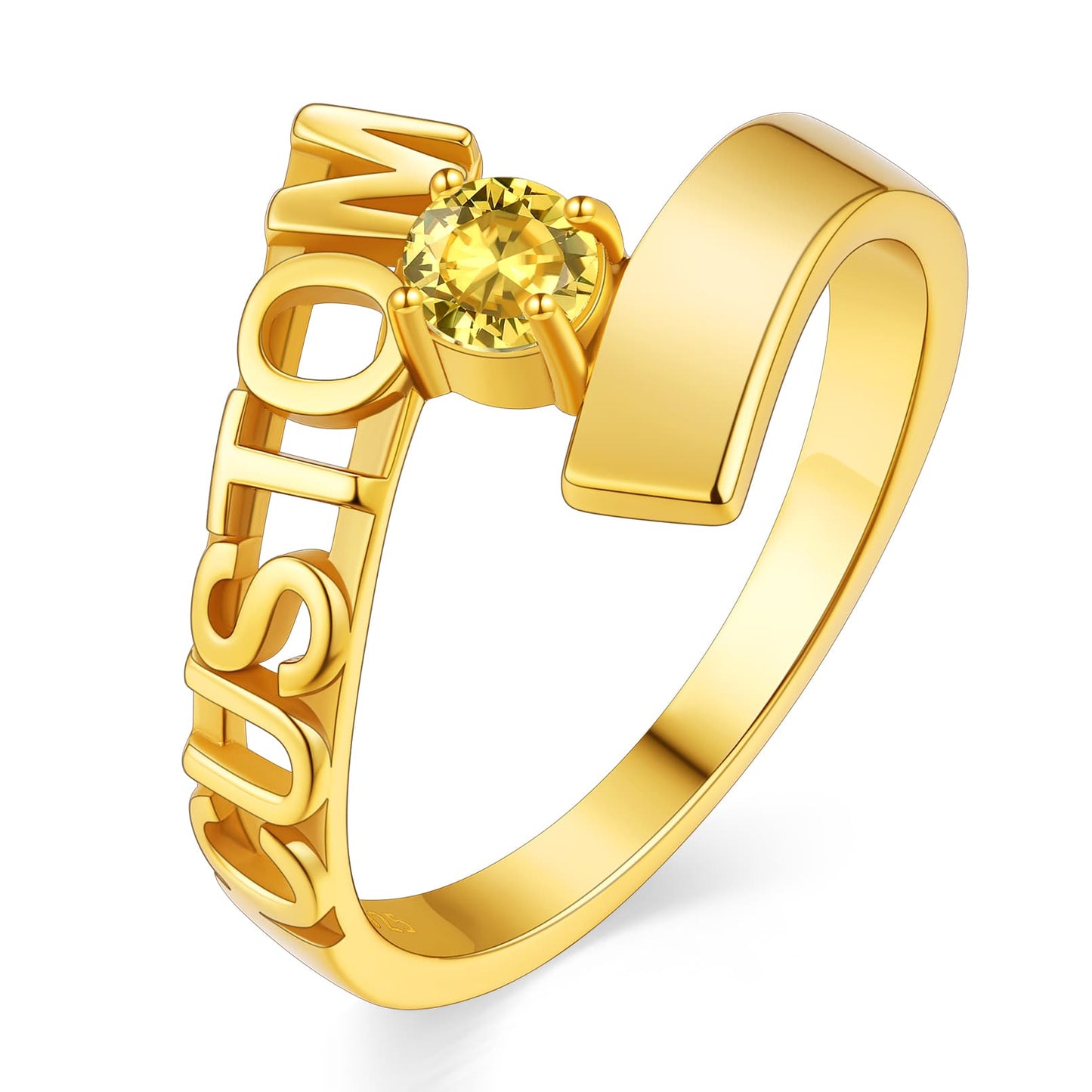 Birthstonesjewelry Sterling Silver Name Birthstone Ring Gold Plated