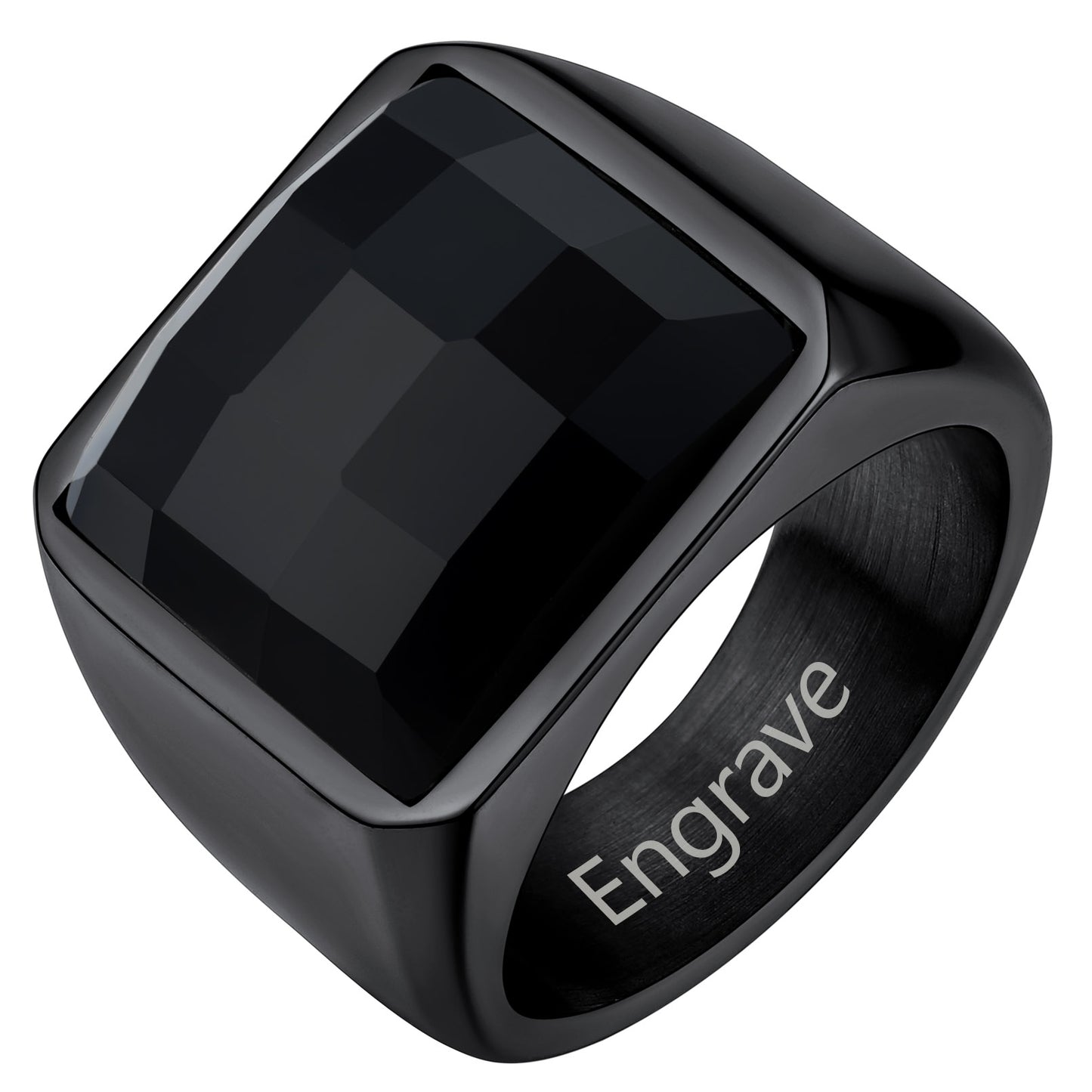 Black onyx ring gold Black