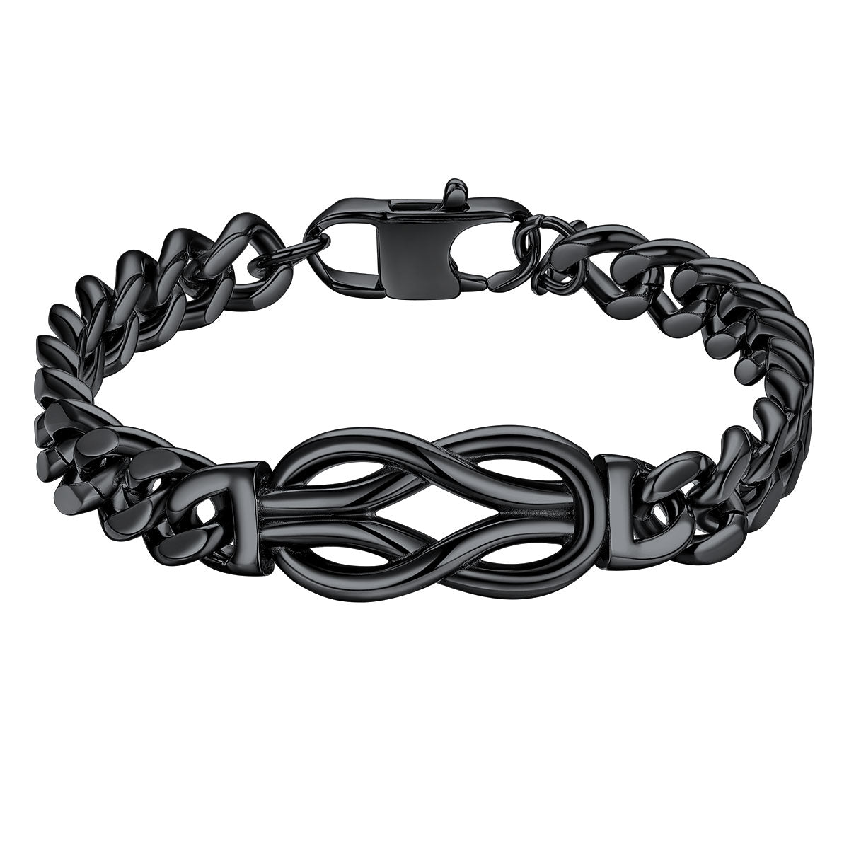 Black Plated Infinity Chain Bracelet