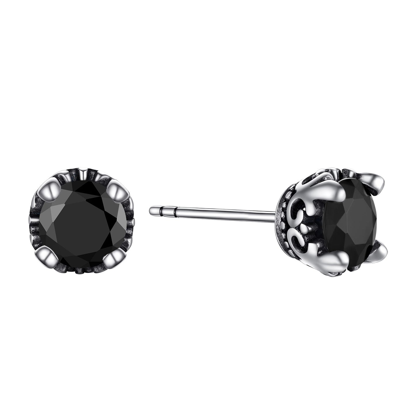 Black Stone Studs Black Plated PYE15184 5mm