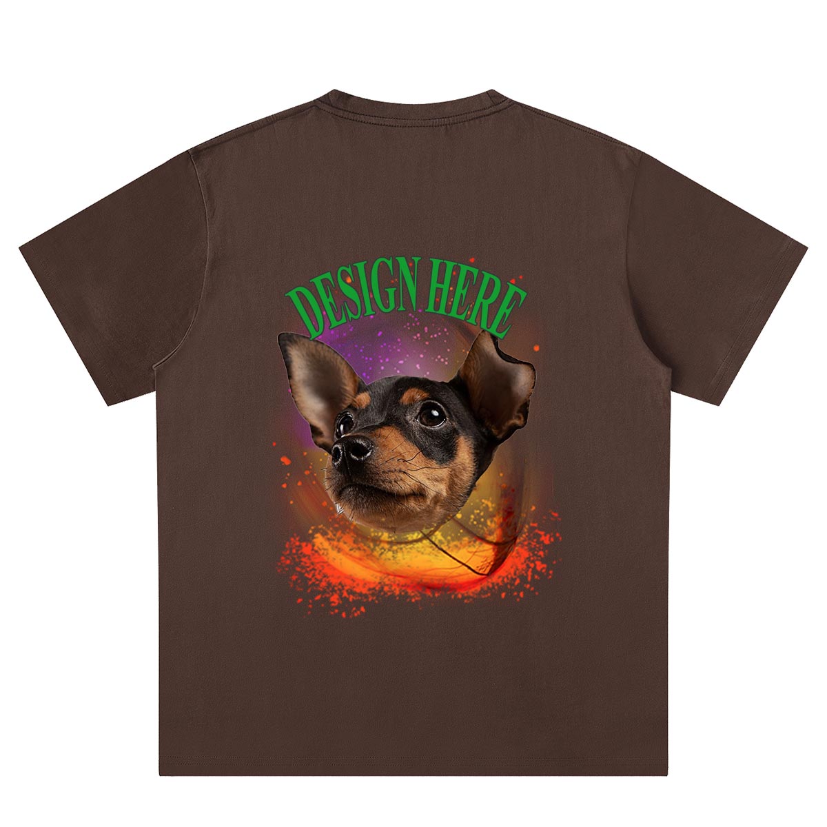 Brown Back Custom Photo and Text T-Shirts