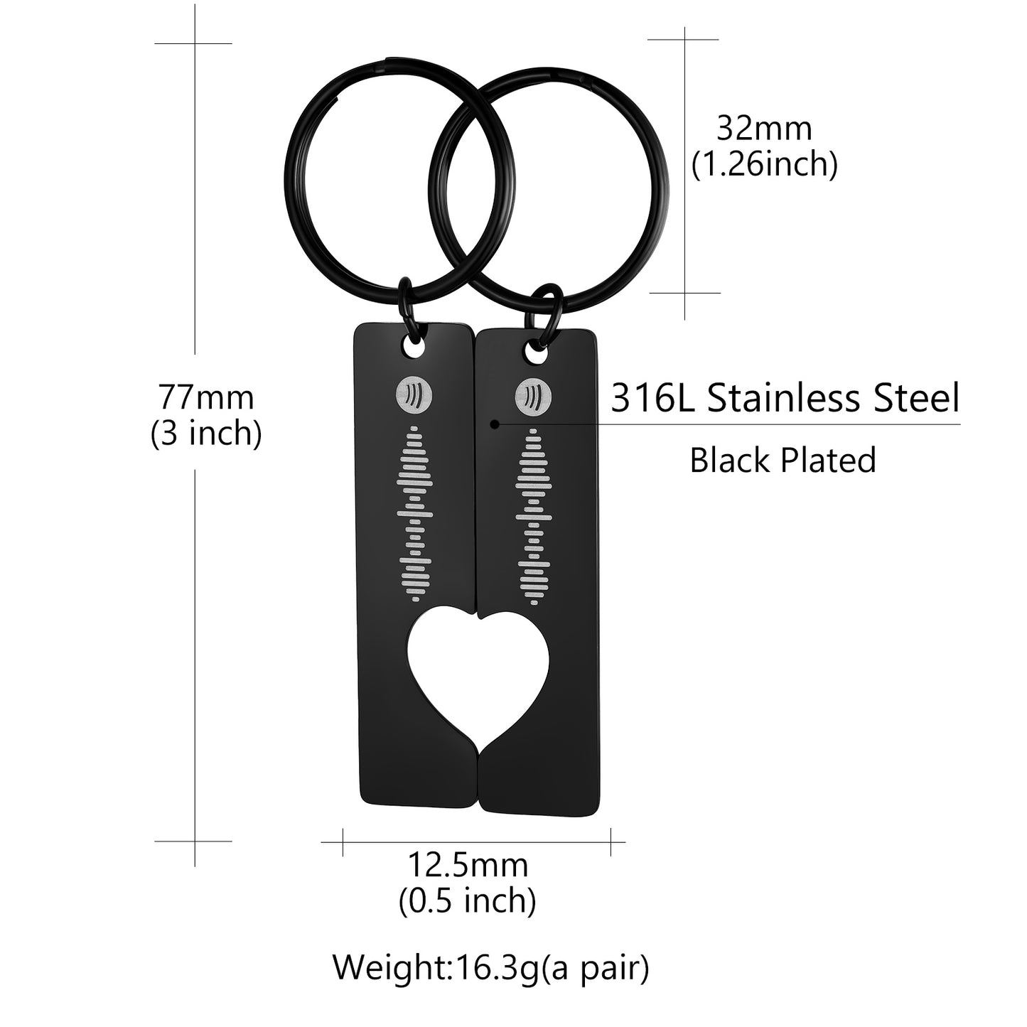 Personalized Scanable Spotify Code Key chain Music/Song