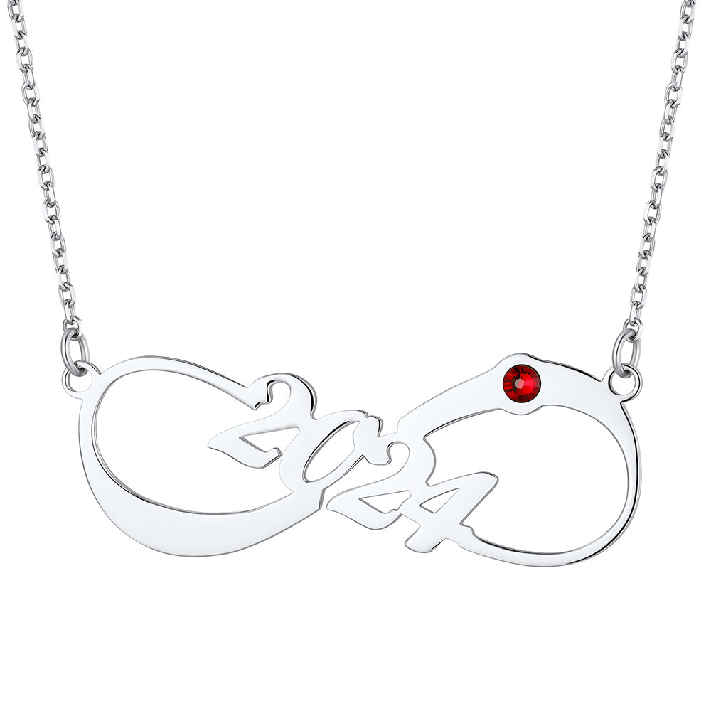 Personalized Birthstone Name Infinity Necklace