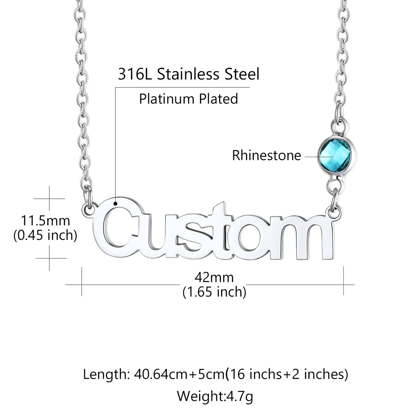 Name Necklace With Birthstone