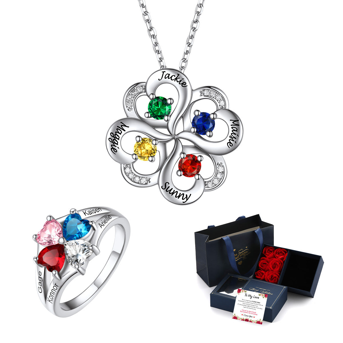 Bracelet manchette réglable personnalisé avec pierre de naissance pour femme