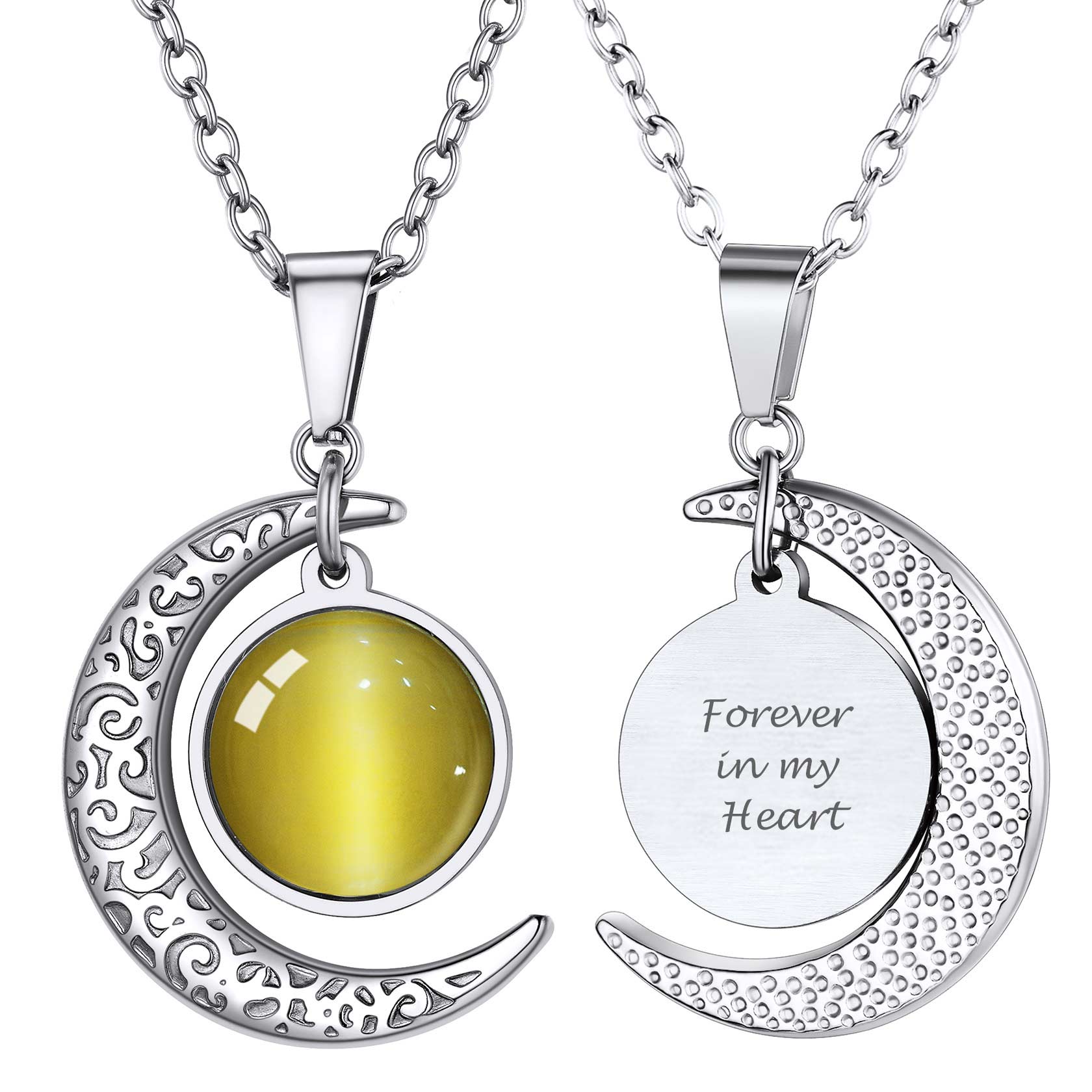 Moon Cat's Eye Birthstone Crystal Necklace BIRTHSTONES JEWELRY INC
