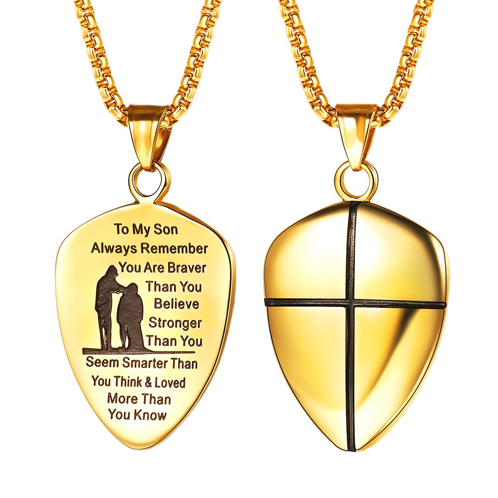 Cross 1:9 Shield Necklace Gold Plated