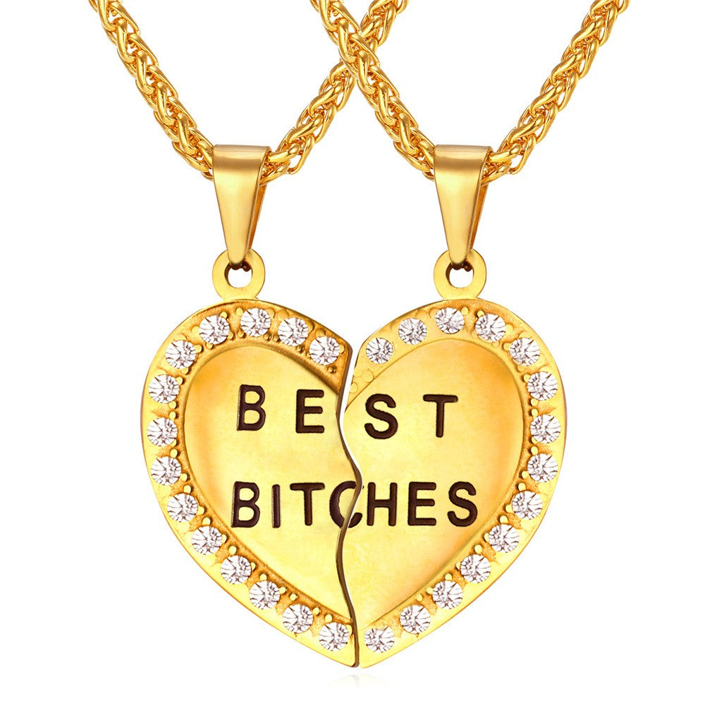 Custom Best Friend Necklace Gold Plated