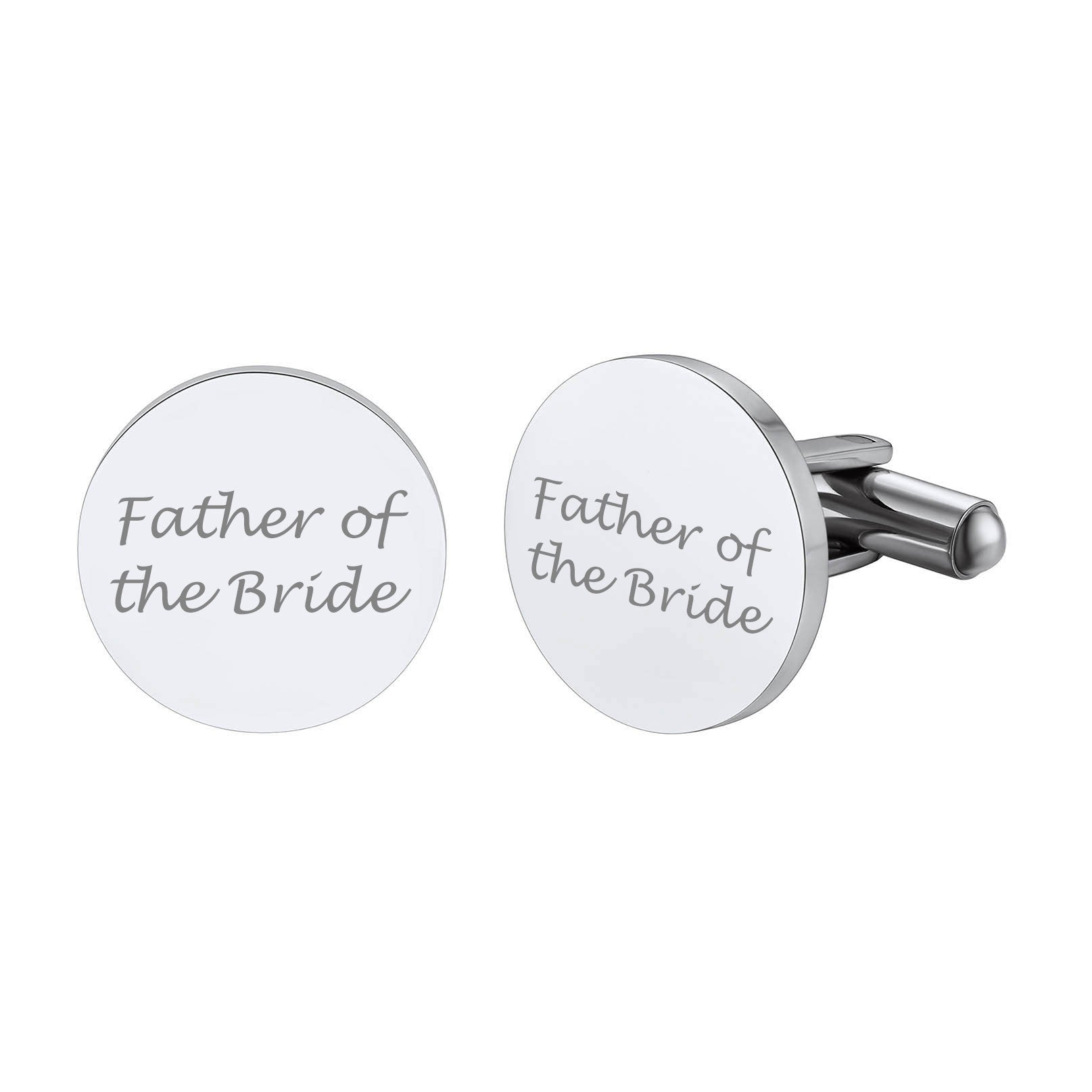 Personalised Photo Cufflinks – Stainless Steel – Engraved Gift For Dad Husband Son – Silver Gold Rose Gold Black