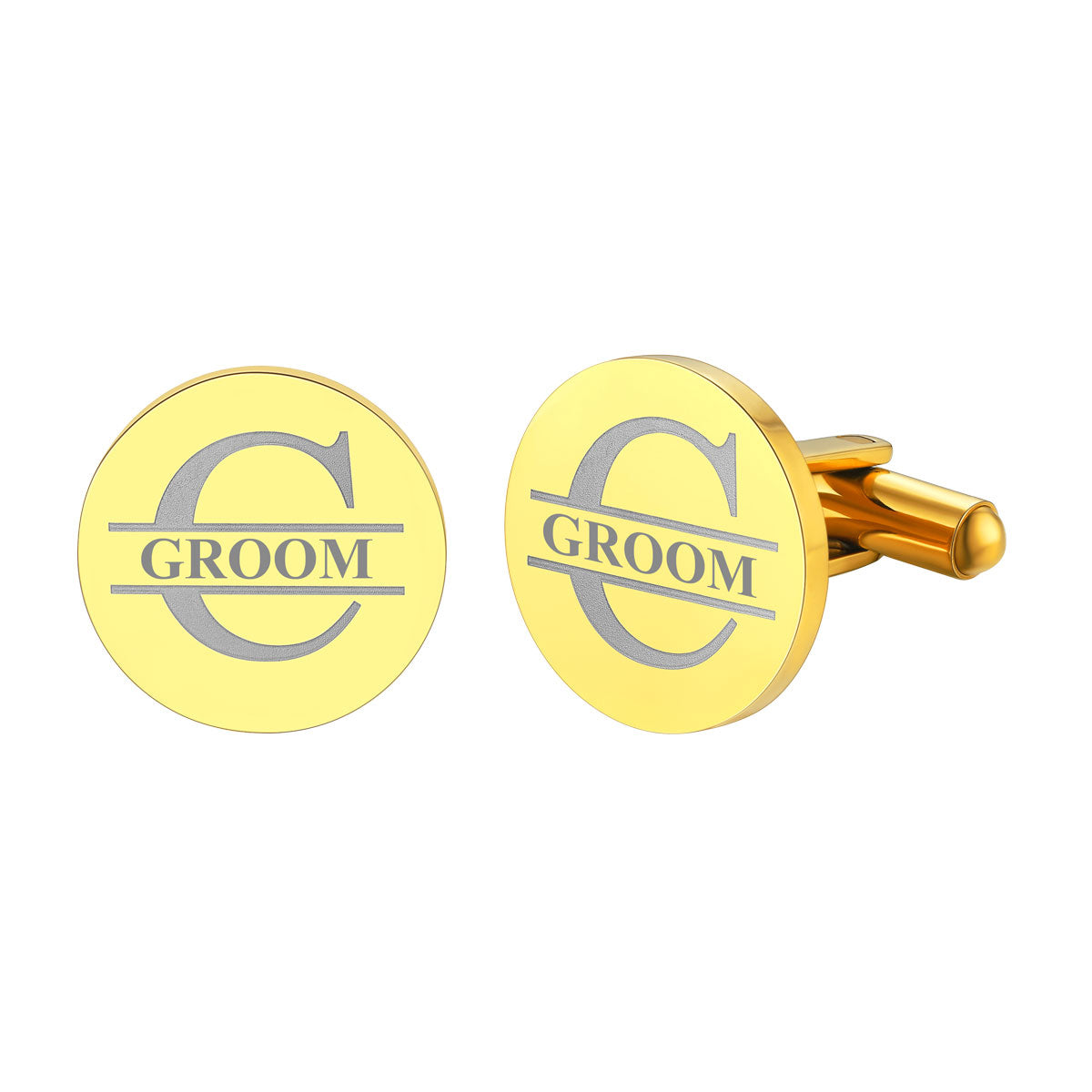 Custom Groom Cufflinks Gold Plated