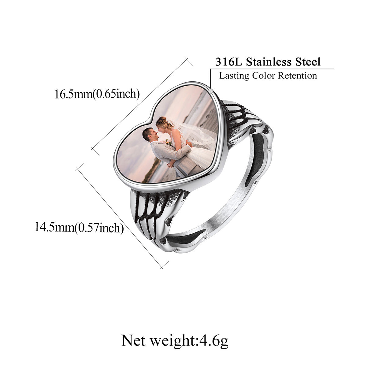 Custom Heart Photo Rings: Dimension, Durable