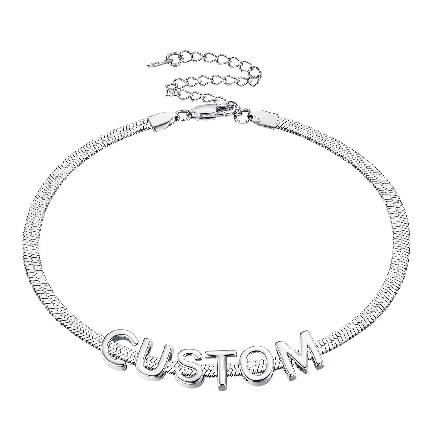 Custom Initial Snake Chain Choker Necklace