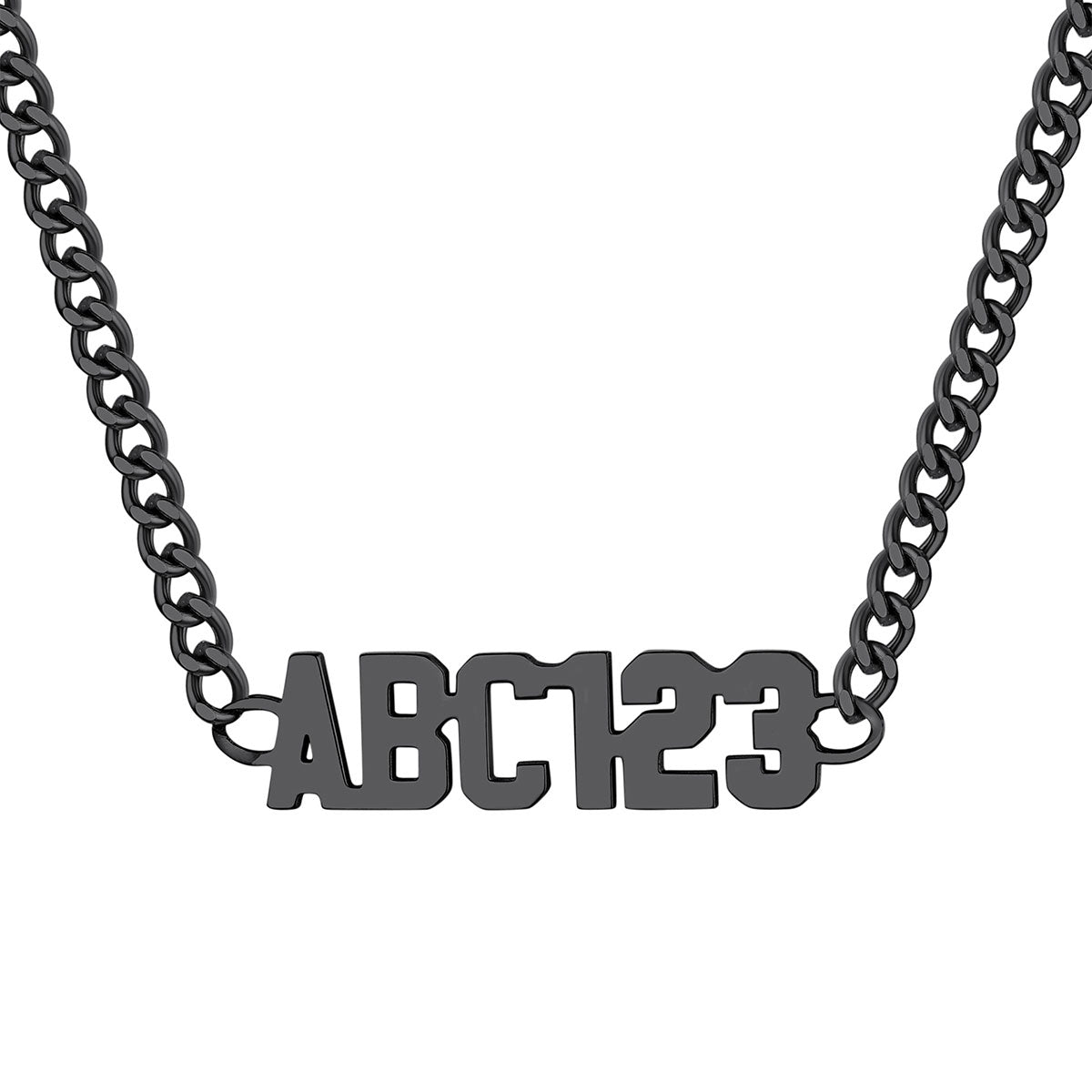 Custom Name Cuban Chain Necklace in Black Plated