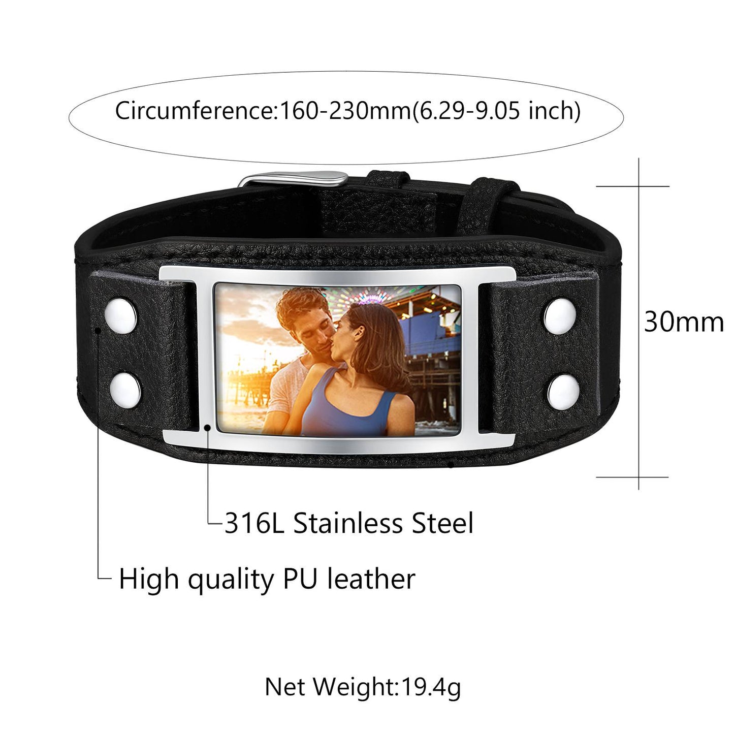 Custom Photo Leather for Men Women Size