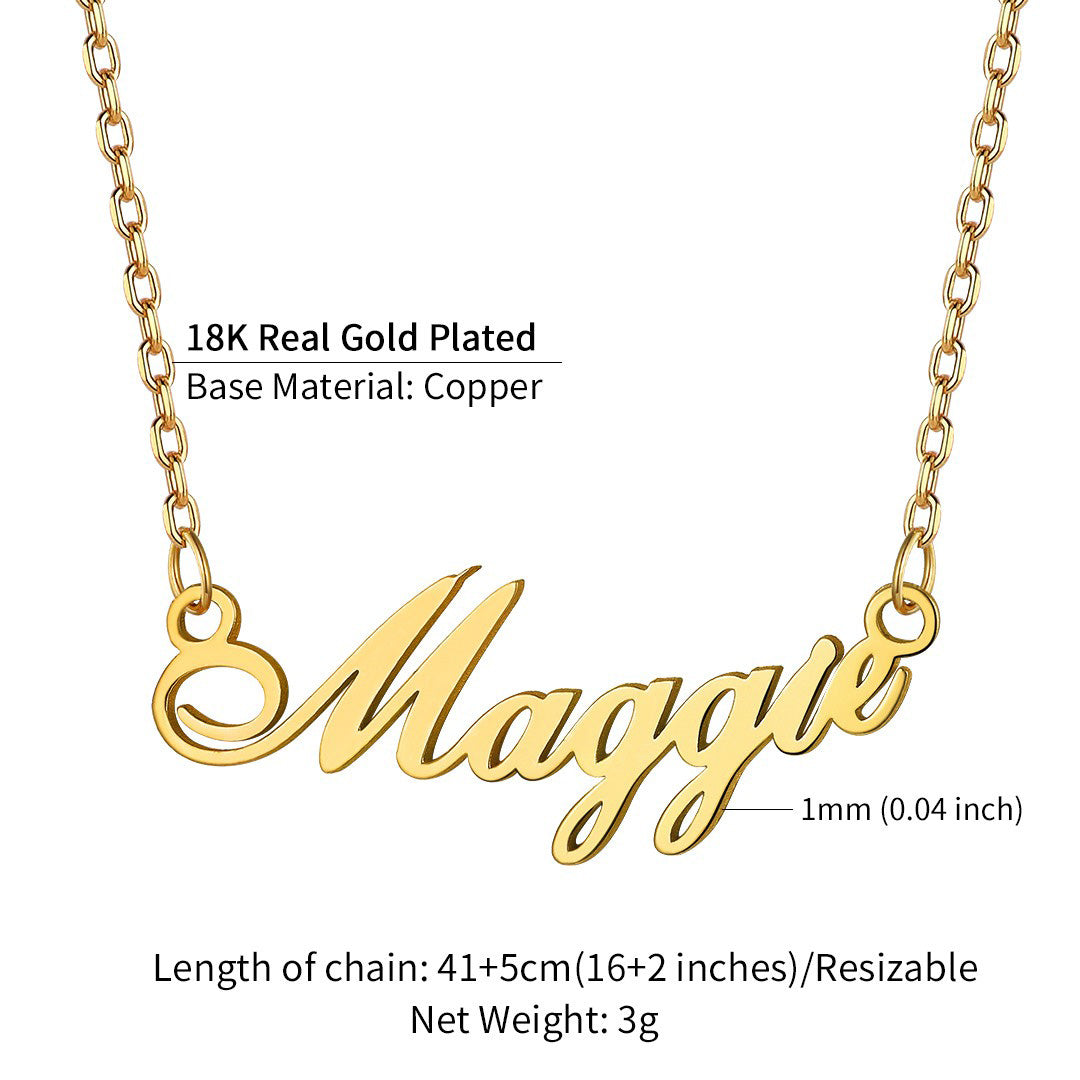 Womens Gold Name necklace