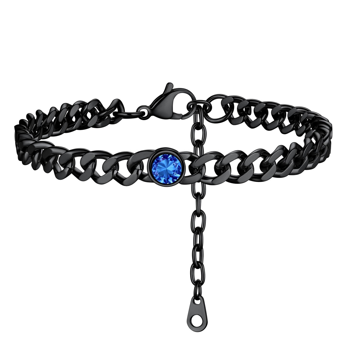 December Birthstone Anklet Black Plated PSA40044
