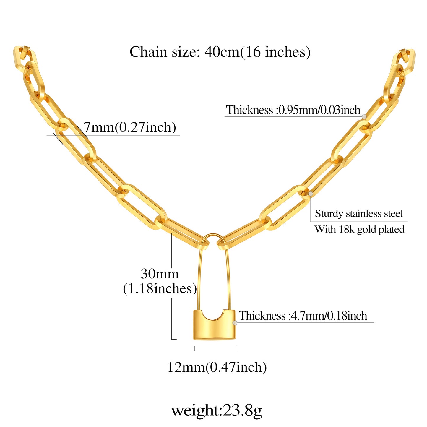 ⚡Flash Sale Padlock Choker Necklace in Stainless Steel