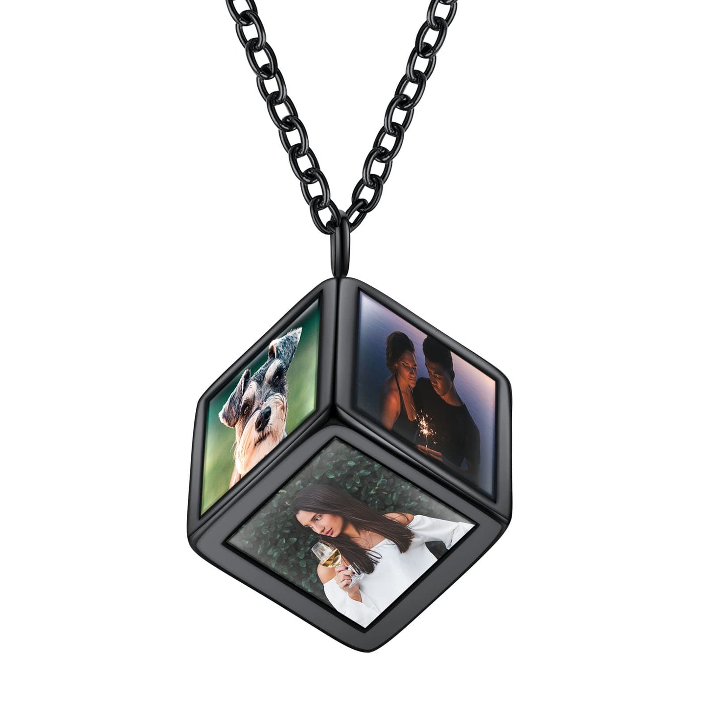Custom Picture Necklace Black