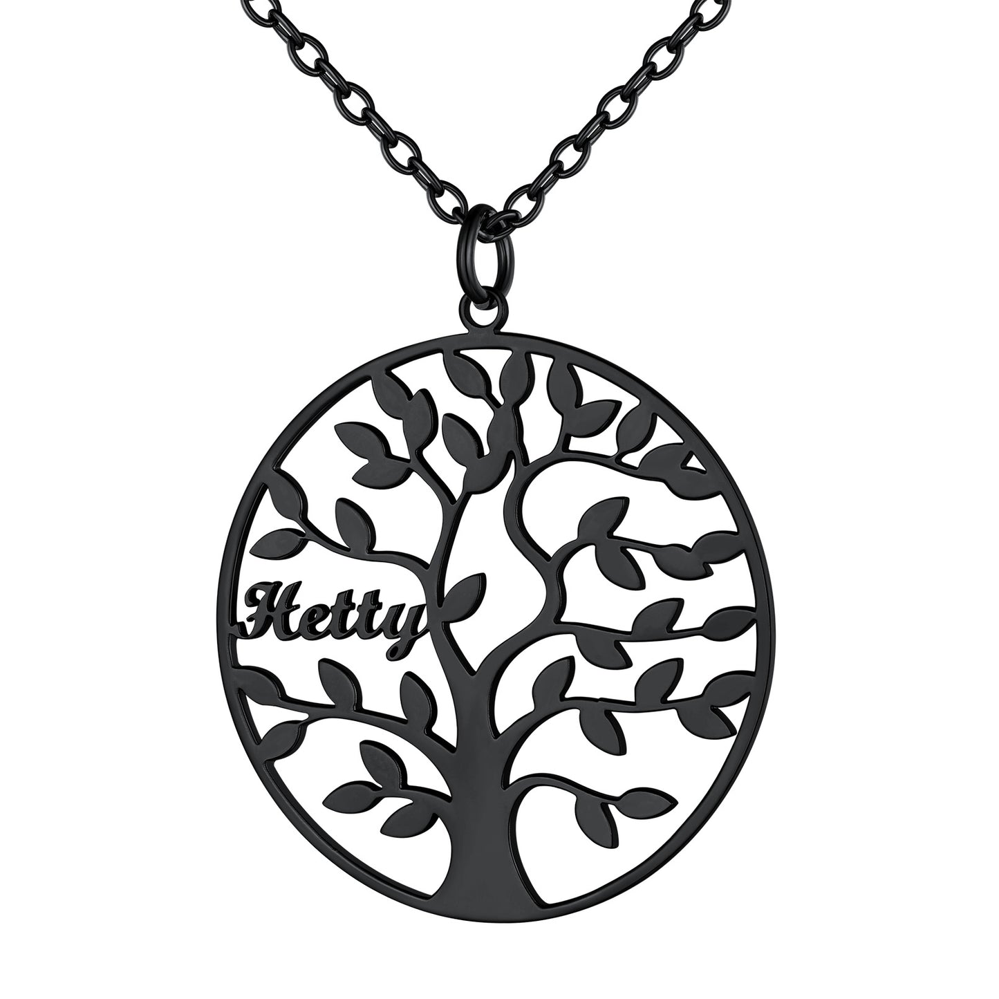 Family Tree of Life Necklaces 1 name black