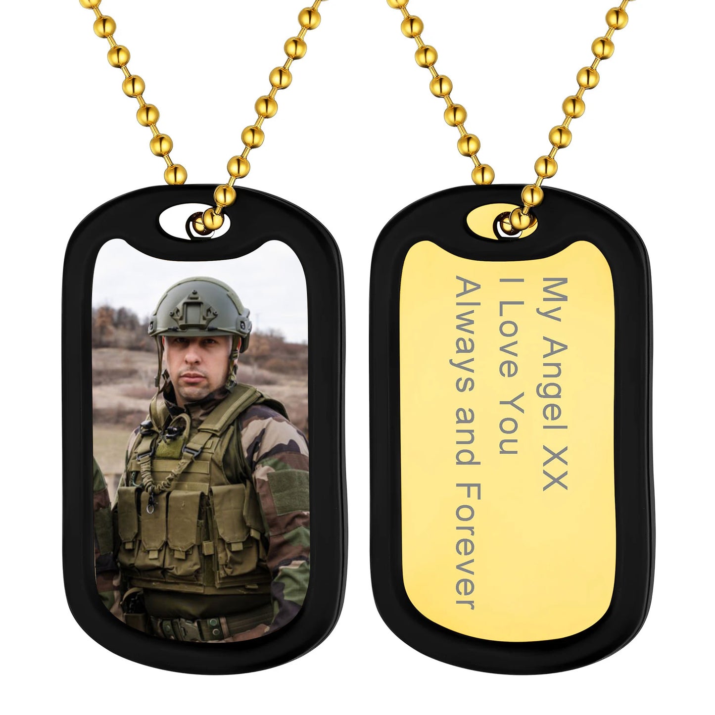 Military Dog Tag Necklace with Picture