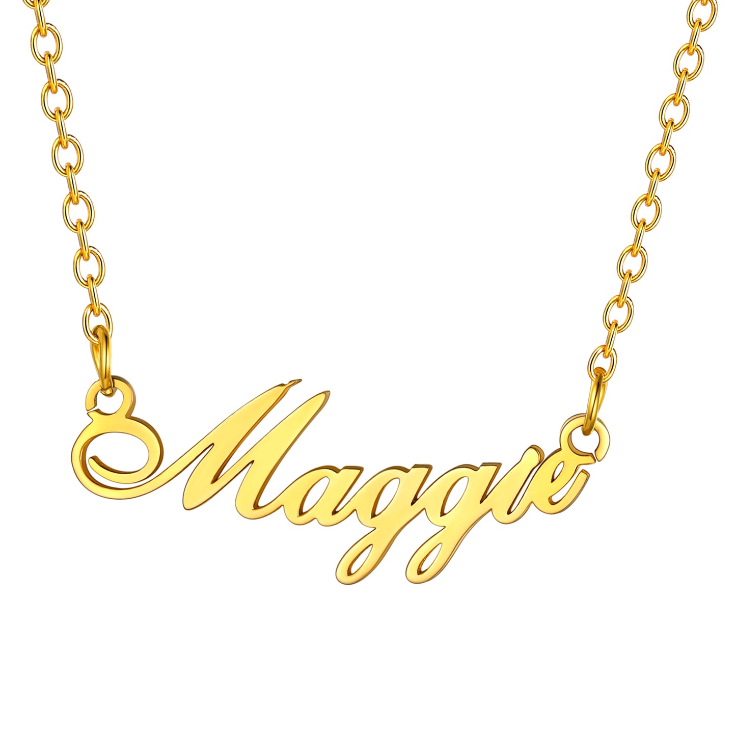 Custom 1 Name Necklace Gold Plated