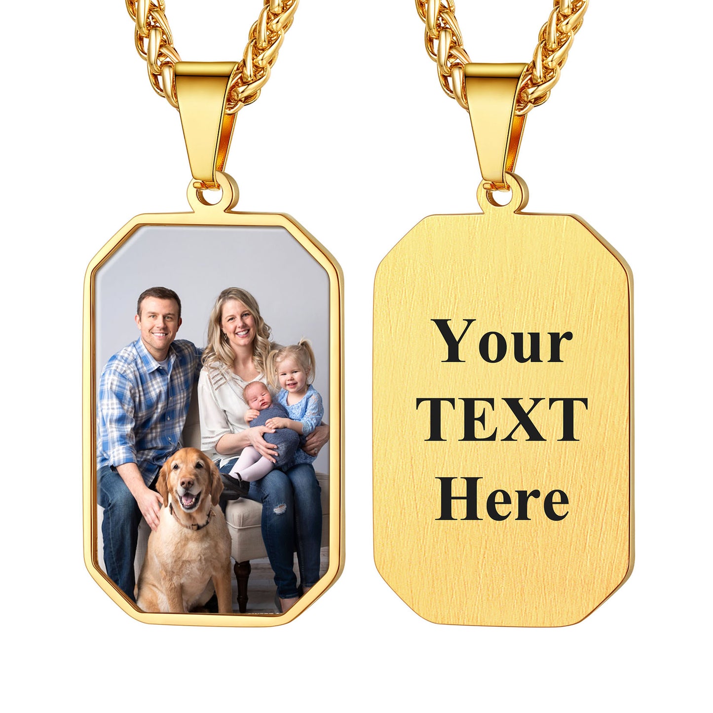 Customized Octagon Dog Tag Necklace