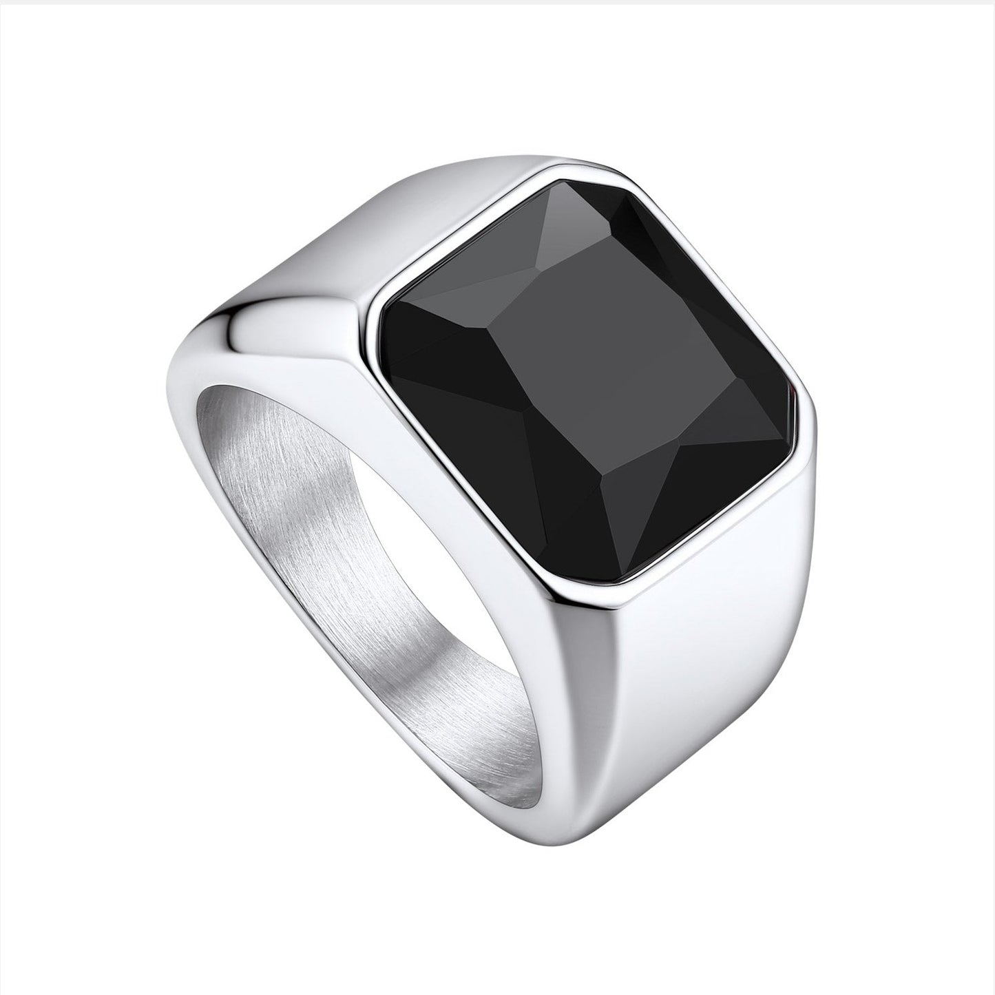 Gemstone Signet Band Ring
