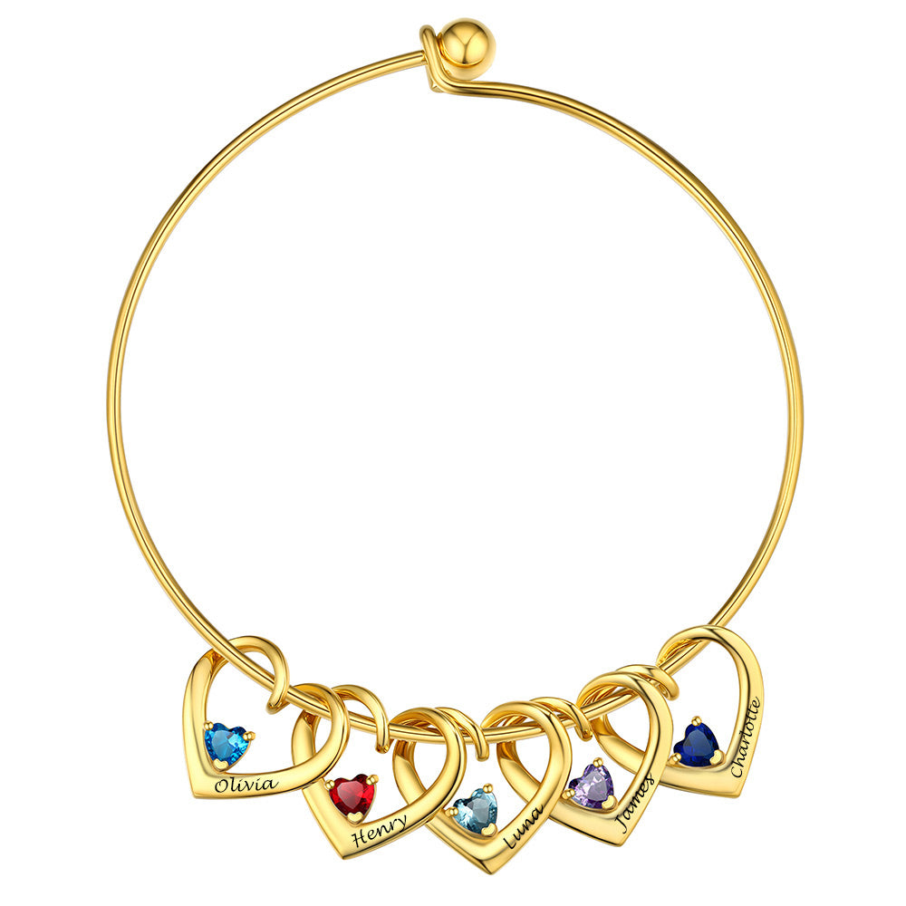 Gold 5 Birthstone Bracelets