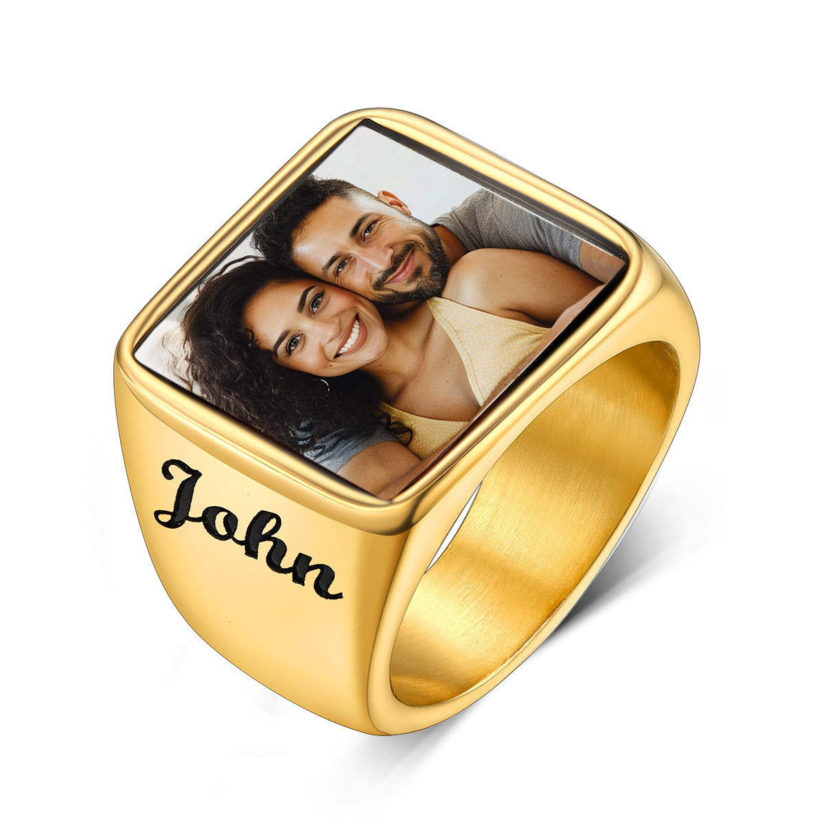 Gold Plated Picture Signet Ring for Men CFR50378