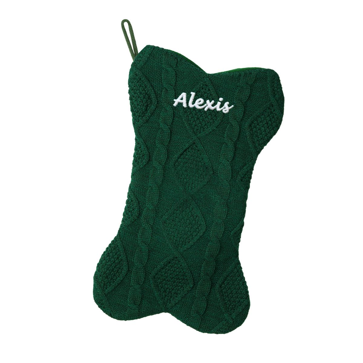 Green Bone Shape Christmas Stockings
