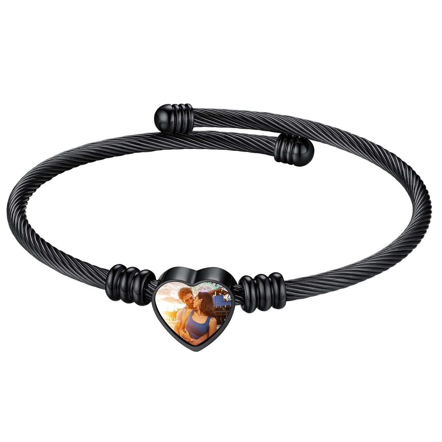 Heart Picture Bracelet Black