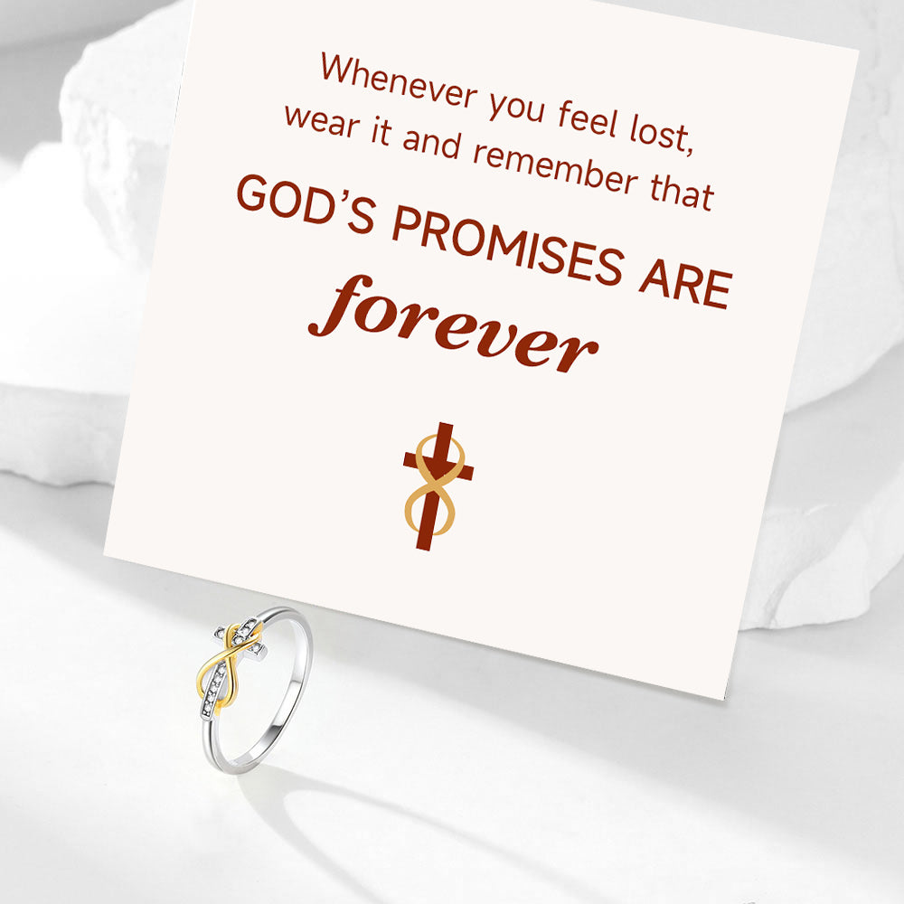Infinity Cross Promise Ring With Greeting Card
