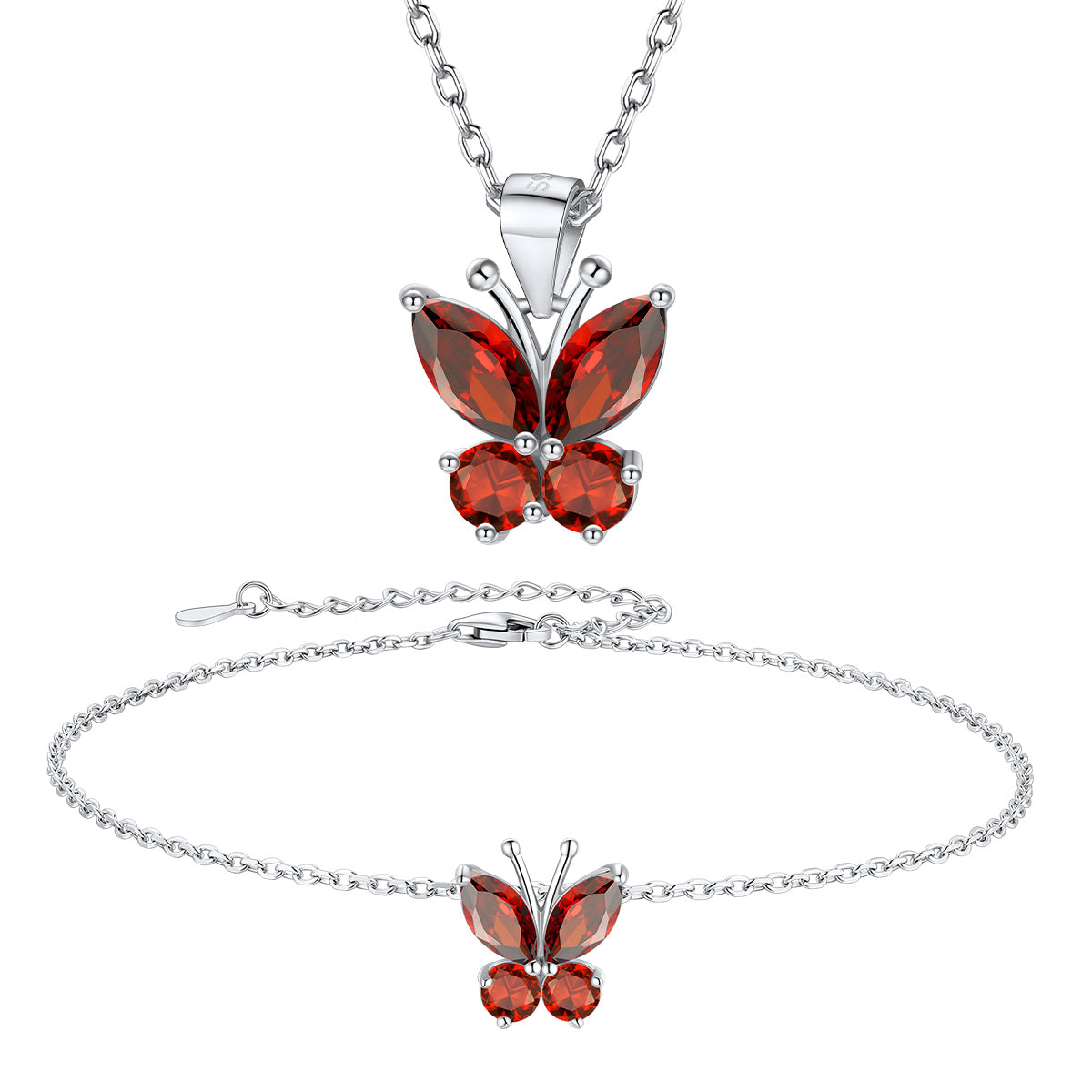 July Jewelry Set Anklet and Necklace