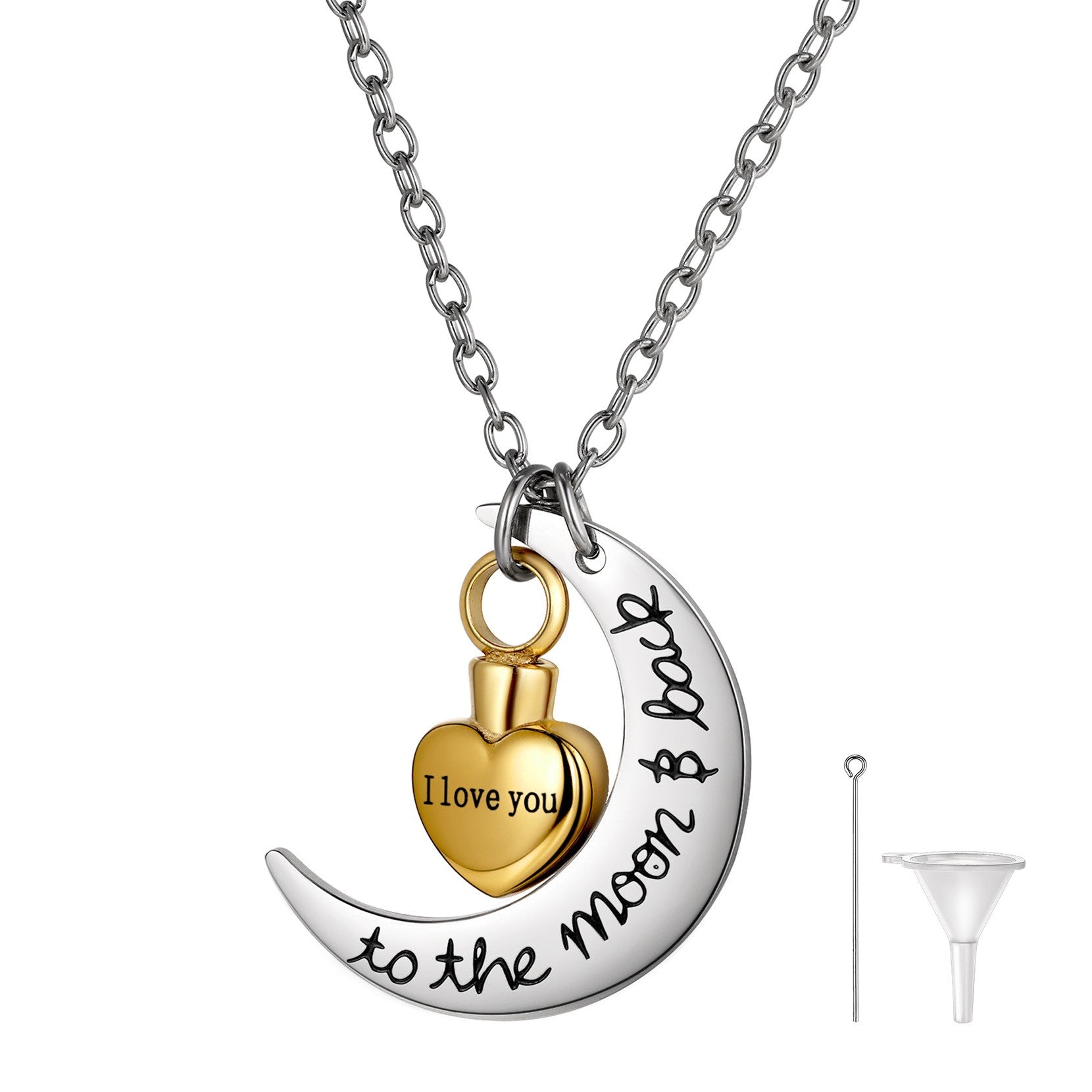 Birthstone Urn Pendant Necklace For Ashes – Love Forever Memorial Cremation Jewelry Keepsake - View #3