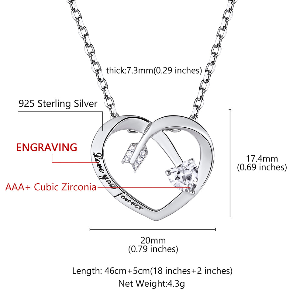 Sterling Silver Heart Birthstone Name Necklace With Names