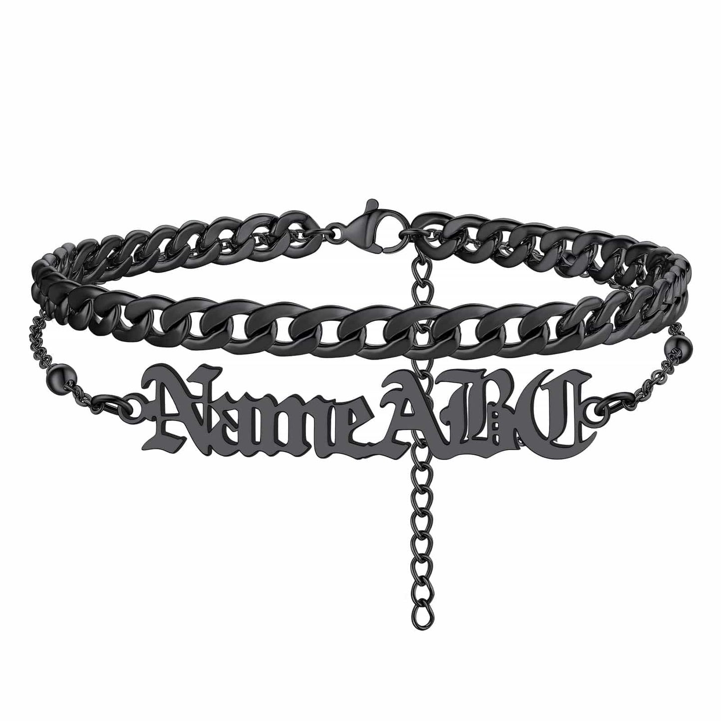 Name Anklet Black